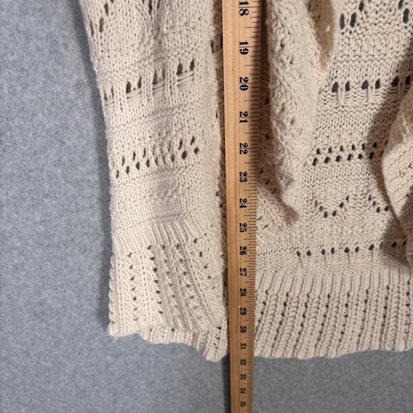 Sonoma Cardigan Vest Medium Cream Crochet Sheer Festival Farmhouse‎ Cottage Boho - Picture 5 of 9